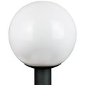 Sunlite 12-in Decorative Outdoor Fixture, E26 , Mounts on 3-in Post Not Included, White Globe, Blk 41320-SU